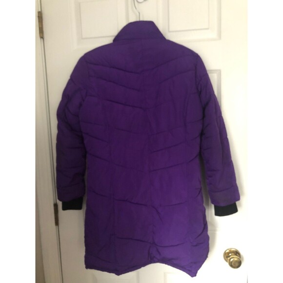 Weatherproof Puffer Coat Girls size 12 Purple w/Thumbhole Cuffs - No Hood - Picture 9 of 11